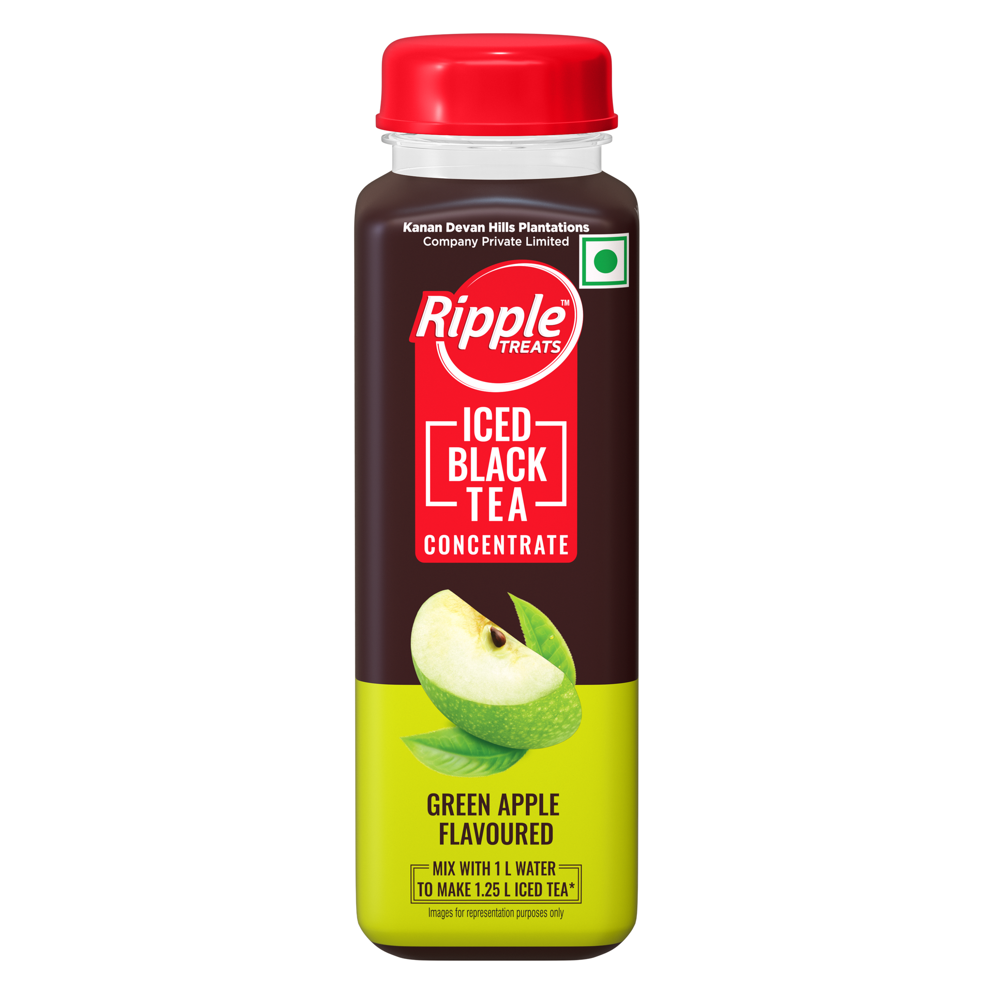 Ripple Treats - Iced Black Tea Concentrate Green Apple Flavoured  - 250 ml